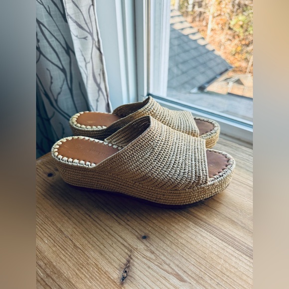 Carrie Forbes KARIM Woven Rafia Shoes Sandals 38 7.5 8 - Picture 8 of 12